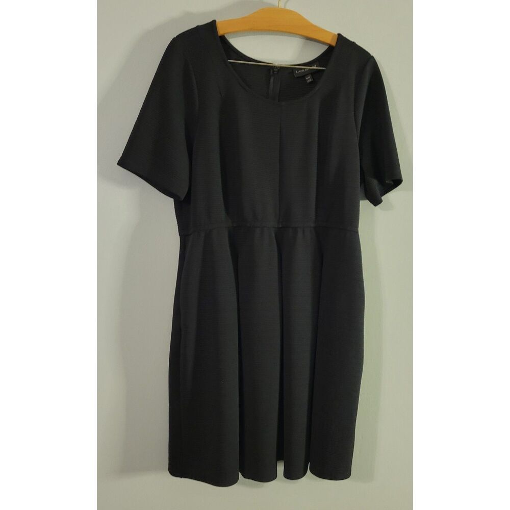 Lane Bryant Plus Size Womens Black Ribbed Sheath Dress Size 18/20